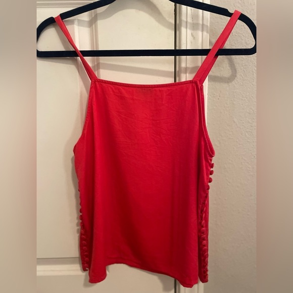 Cremieux Button Detail‎ Red Tank Top - Picture 2 of 4